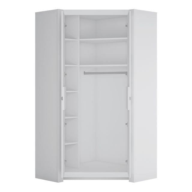 Novi 2 Door Corner Wardrobe in Alpine White