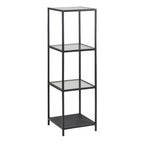 Seaford Narrow Black Metal Bookcase with 3 Shelves