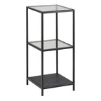 Seaford Narrow Black Metal Bookcase with 2 Shelves