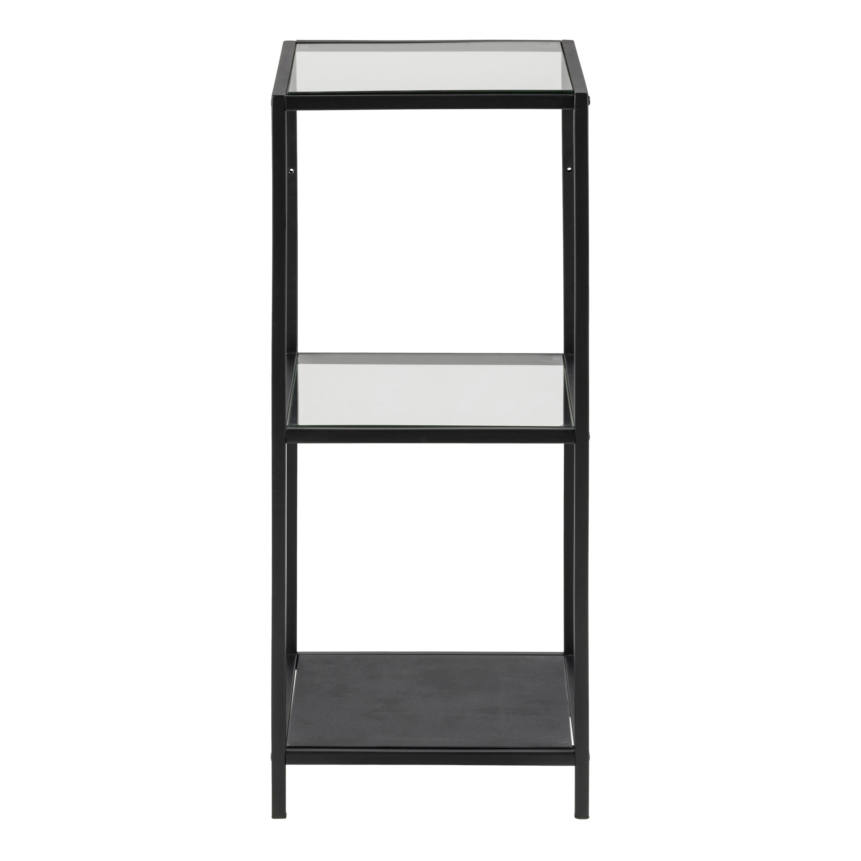 Seaford Narrow Black Metal Bookcase with 2 Shelves
