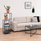 Seaford Narrow Black Metal Bookcase with 2 Shelves