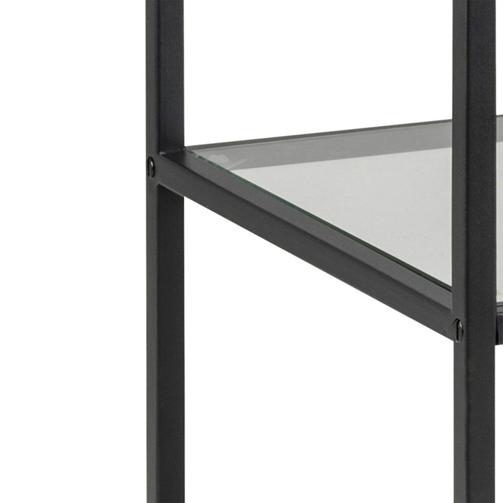 Seaford Narrow Black Metal Bookcase with 2 Shelves