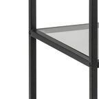 Seaford Narrow Black Metal Bookcase with 2 Shelves