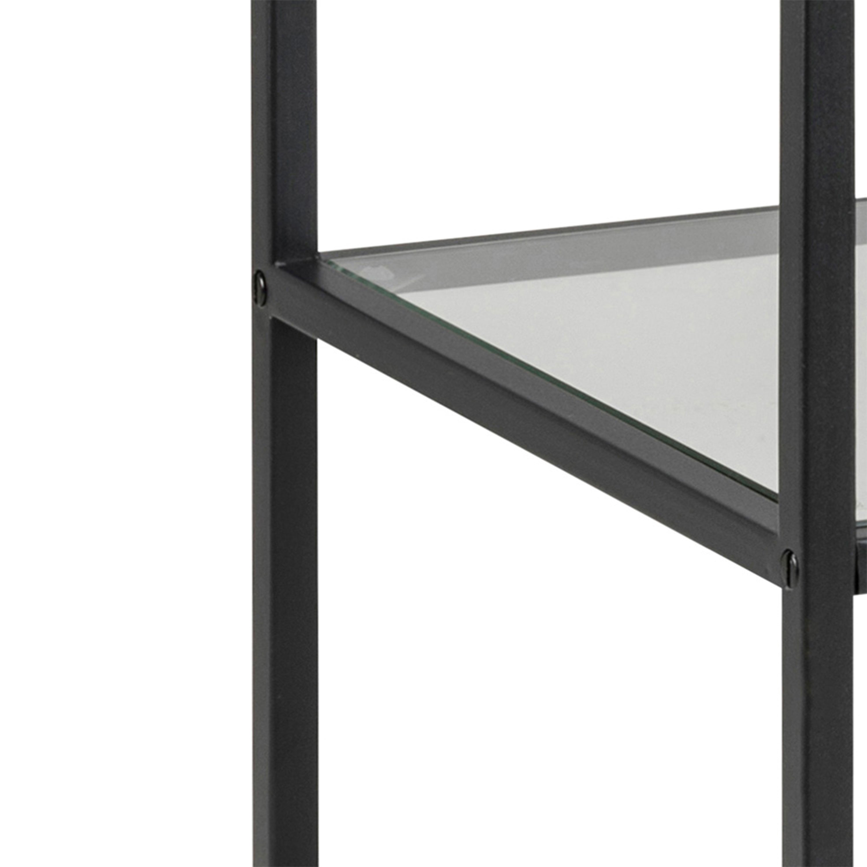 Seaford Narrow Black Metal Bookcase with 2 Shelves