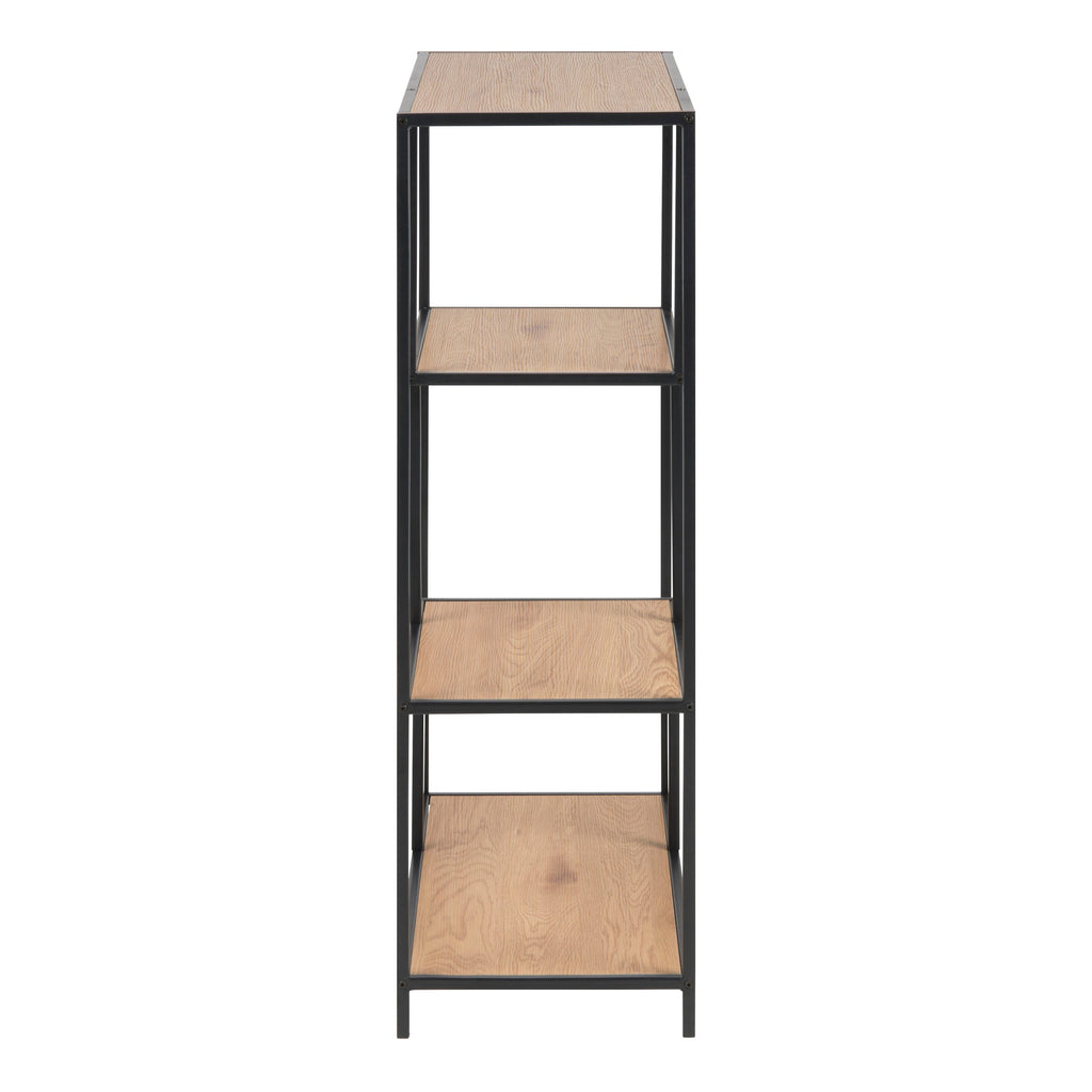 Seaford Black Metal Asymmetrical Bookcase with 3 Shelves