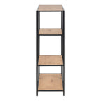 Seaford Black Metal Asymmetrical Bookcase with 3 Shelves