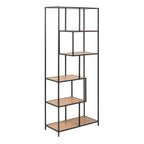 Seaford Tall Black Metal Bookcase with 5 Shelves