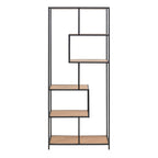 Seaford Tall Black Metal Bookcase with 5 Shelves