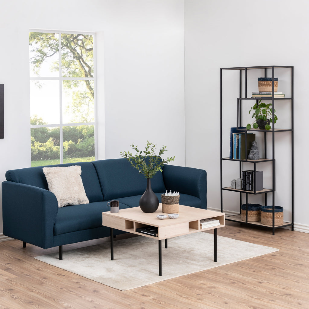 Seaford Tall Black Metal Bookcase with 5 Shelves