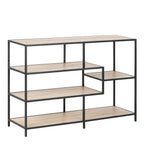 Seaford Wide Black Metal Bookcase with 4 Shelves