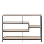 Seaford Wide Black Metal Bookcase with 4 Shelves