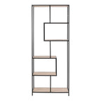 Seaford Tall Black Metal Bookcase with 5 Shelves