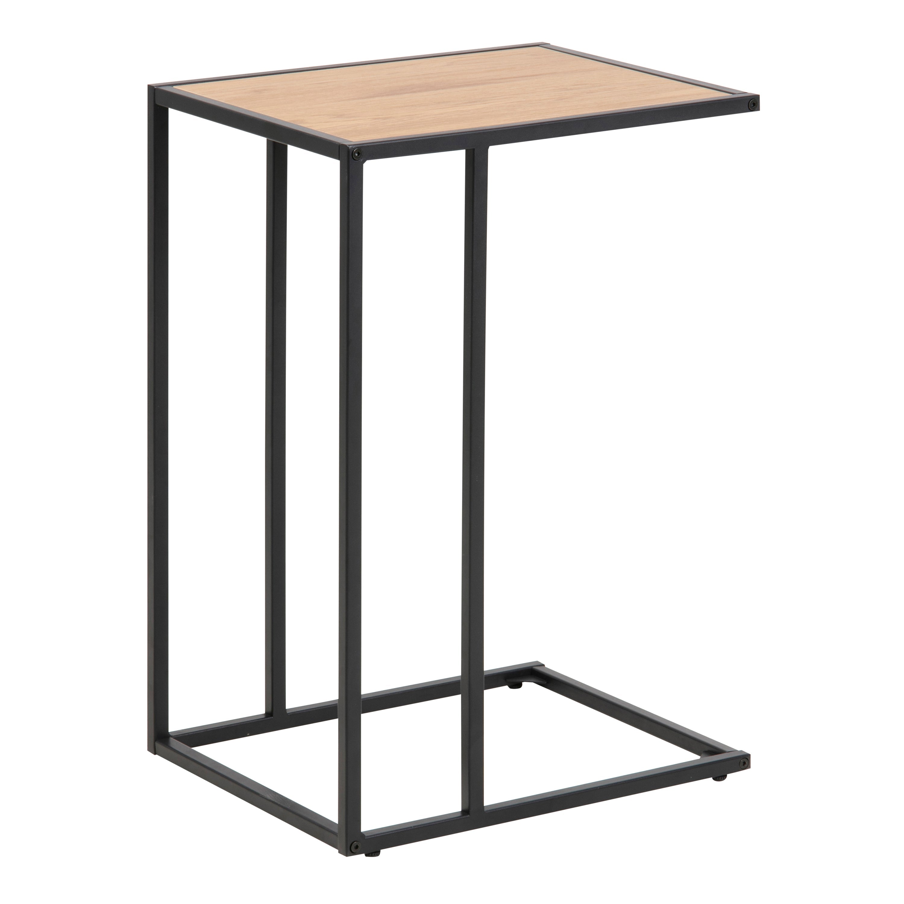 Seaford Black Metal Side Table with Top