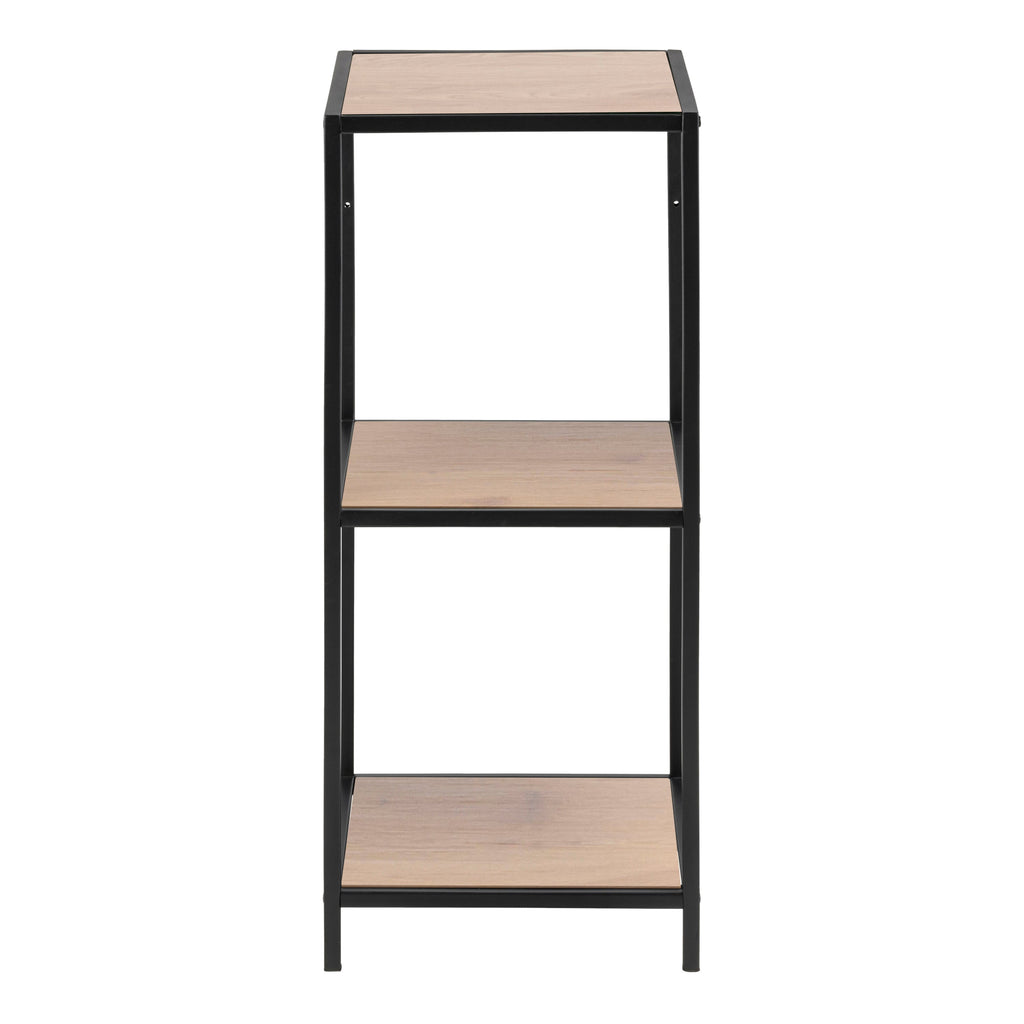 Seaford Narrow Black Metal Bookcase with 2 Shelves