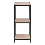 Seaford Narrow Black Metal Bookcase with 2 Shelves
