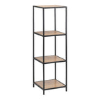 Seaford Narrow Black Metal Bookcase with 3 Shelves
