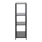Seaford Black Metal Asymmetrical Bookcase with 3 Shelves