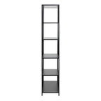 Seaford Tall Black Metal Bookcase with 5 Shelves
