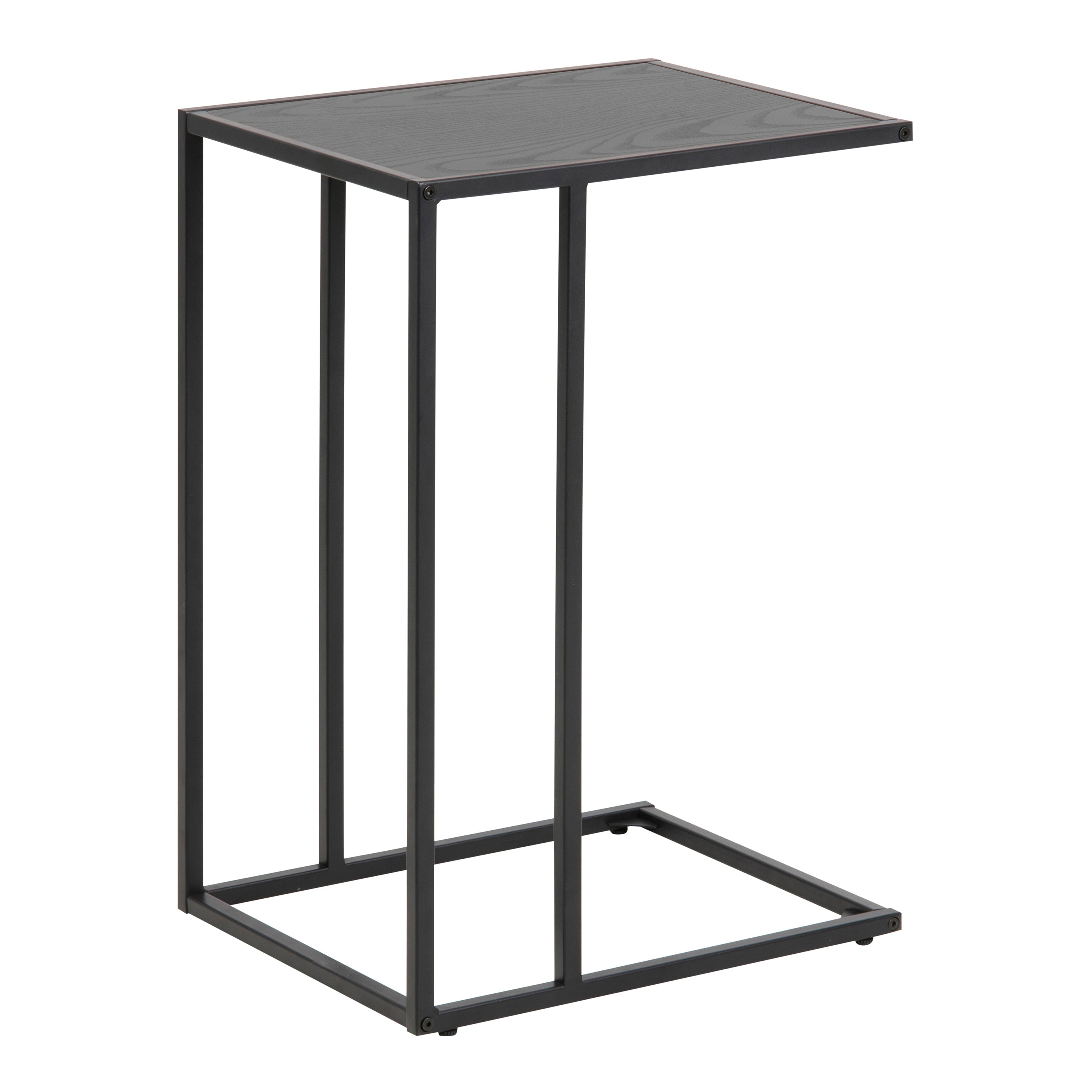 Seaford Black Metal Side Table with Top