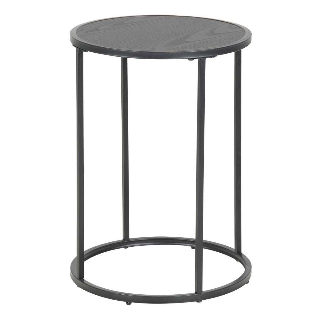 Seaford Black Metal Small Round Side Table with Top