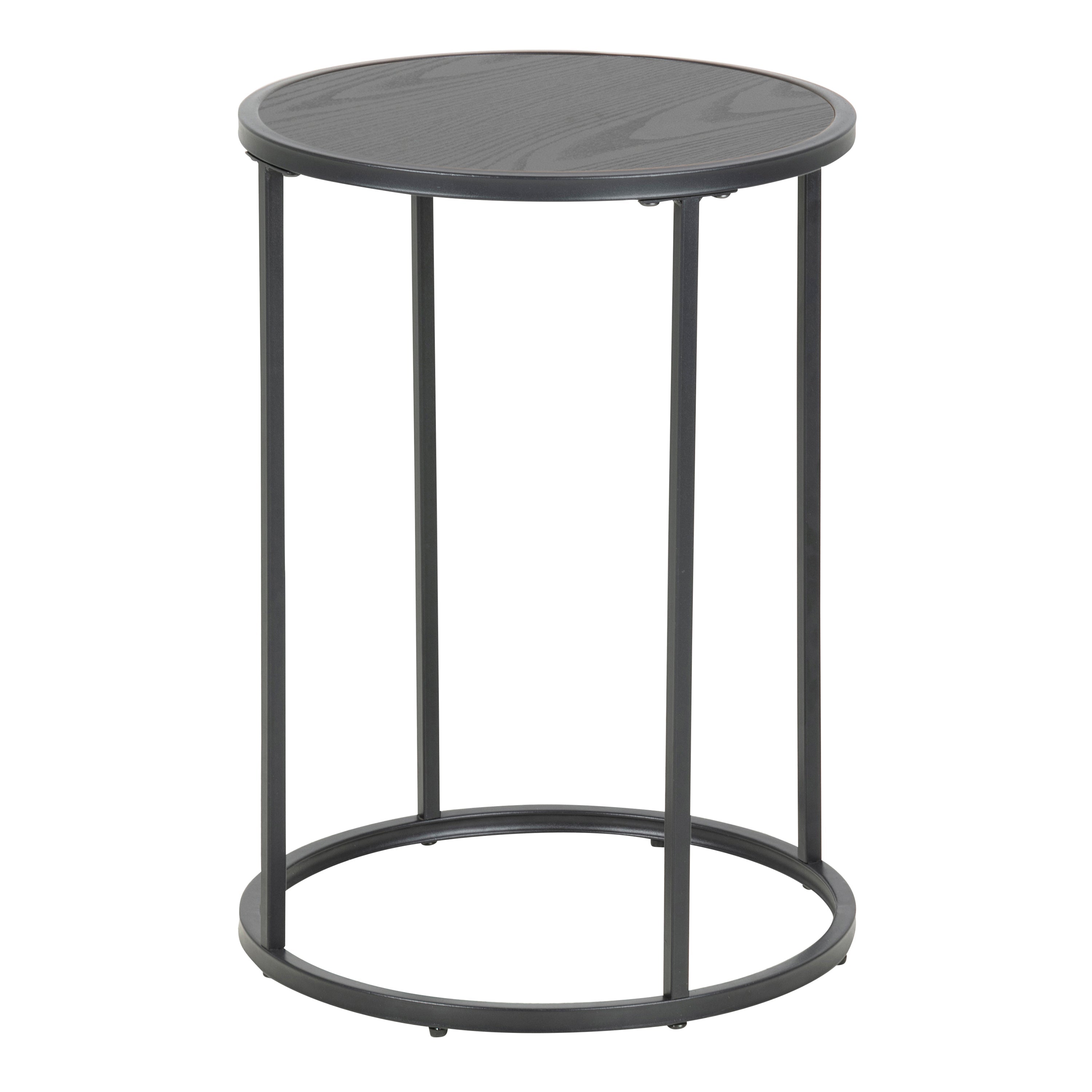 Seaford Black Metal Small Round Side Table with Top
