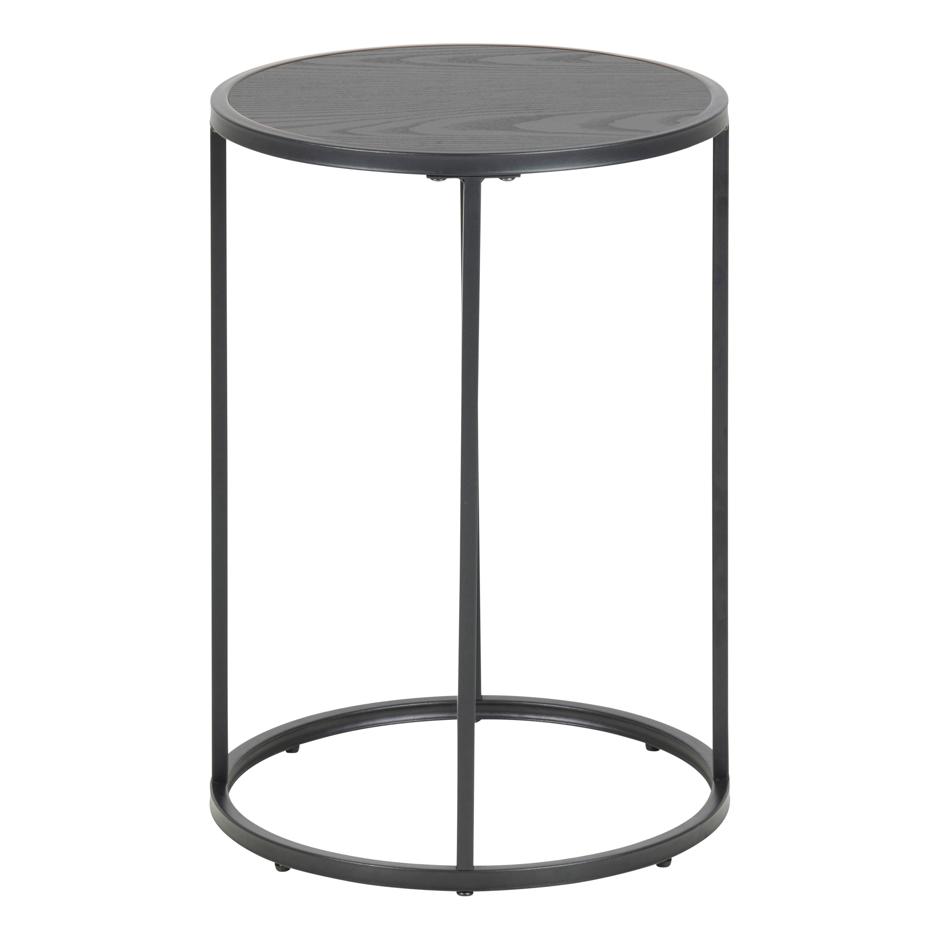 Seaford Black Metal Small Round Side Table with Top