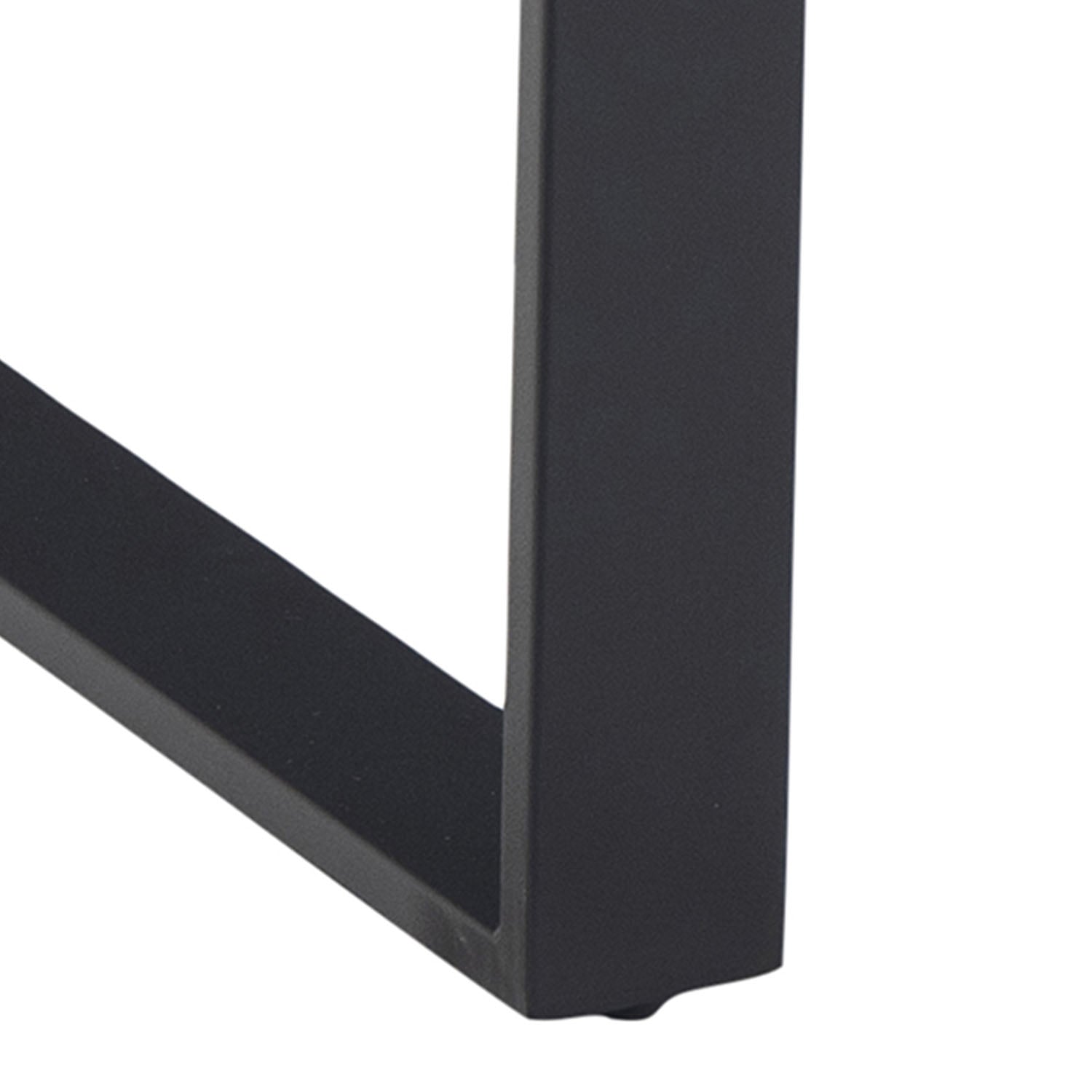 Amble Dining Table with Black Marble Melamine Top & Black Legs