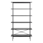 Angus Bookcase with 5 Shelves in Black