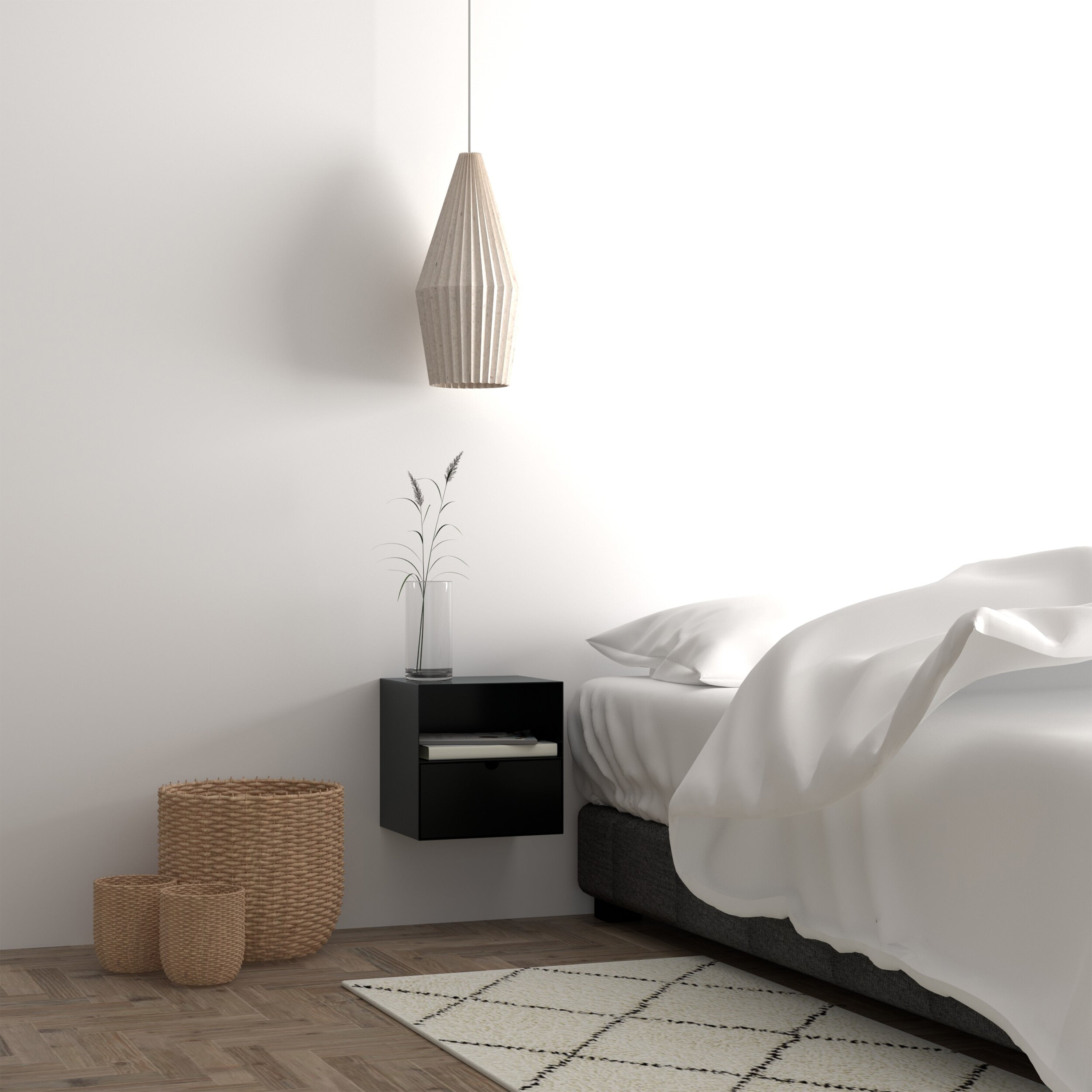 Joliet 1 Drawer Wallmounted Bedside Table