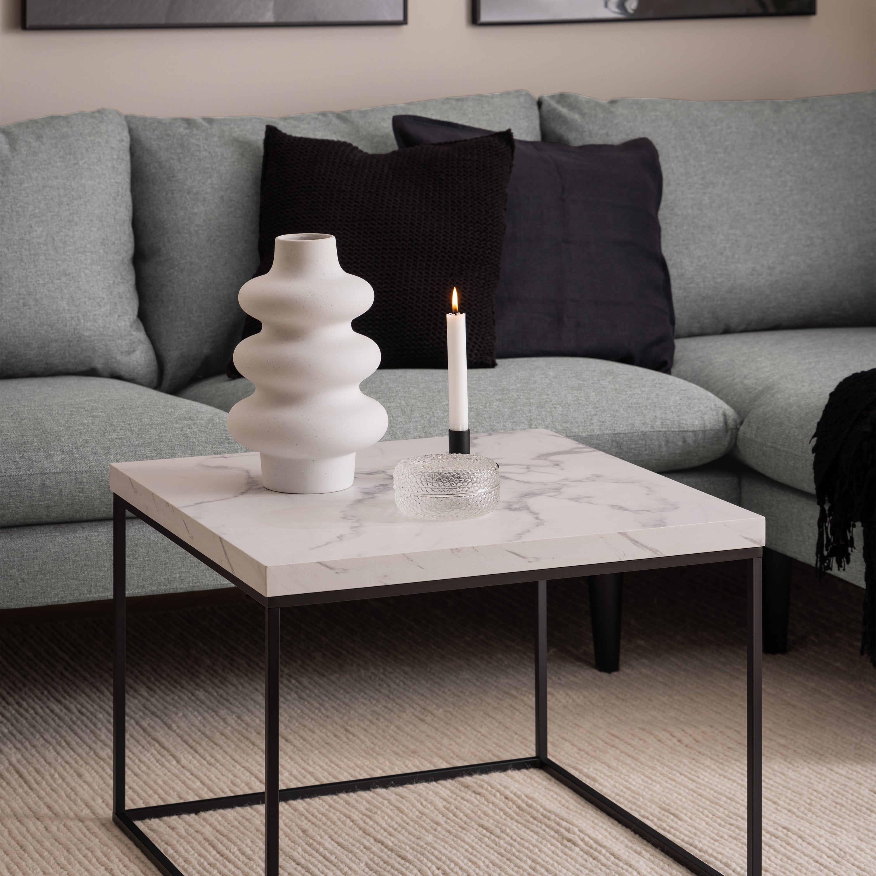 Barossa Coffee Table with White Marble Carrara Top