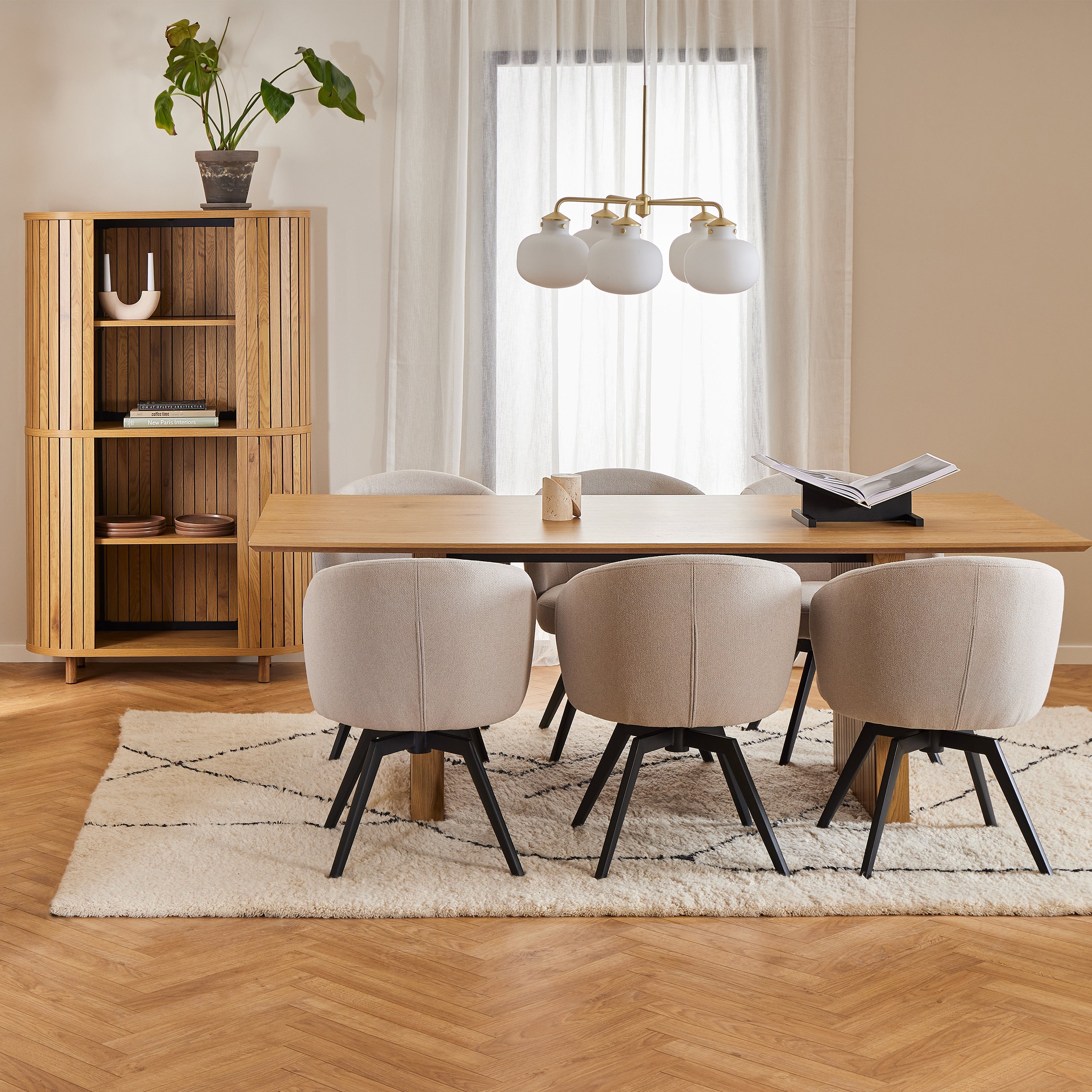 Darlene Dining Chair with Armrest and Swivel Function