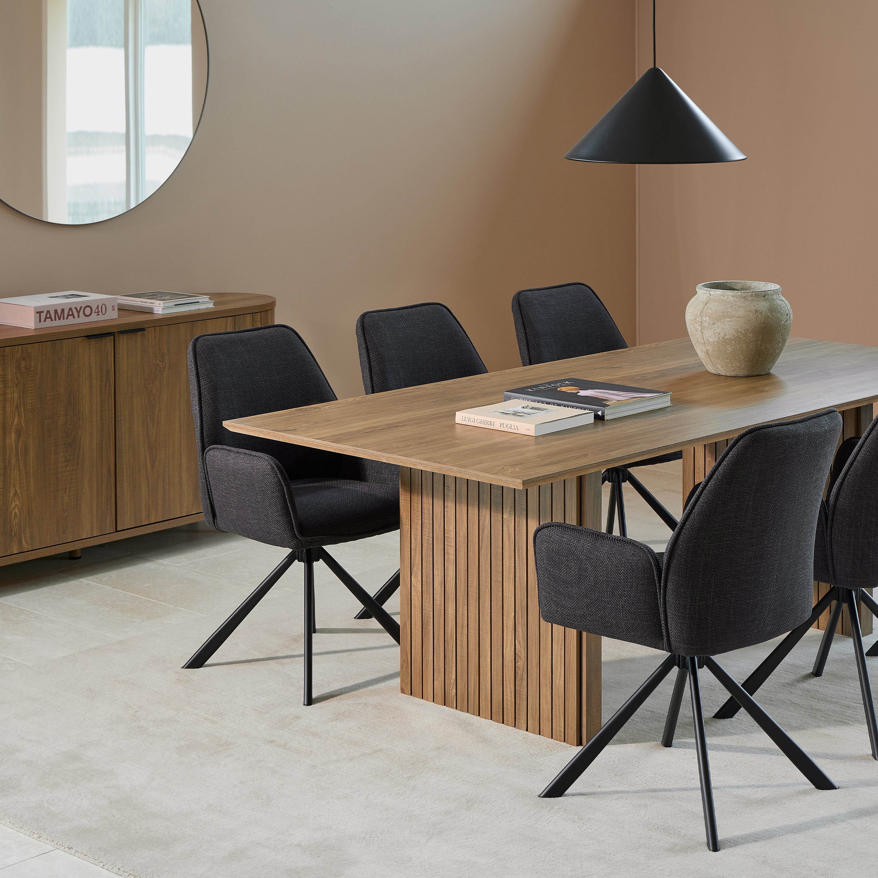 Darlene Dining Chair with Armrest and Swivel Function