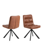 Dean Brandy PU Swivel Dining Chair Set of 2