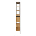Angus Bookcase with 1 Sliding Door & 5 Shelves in Oak & Black