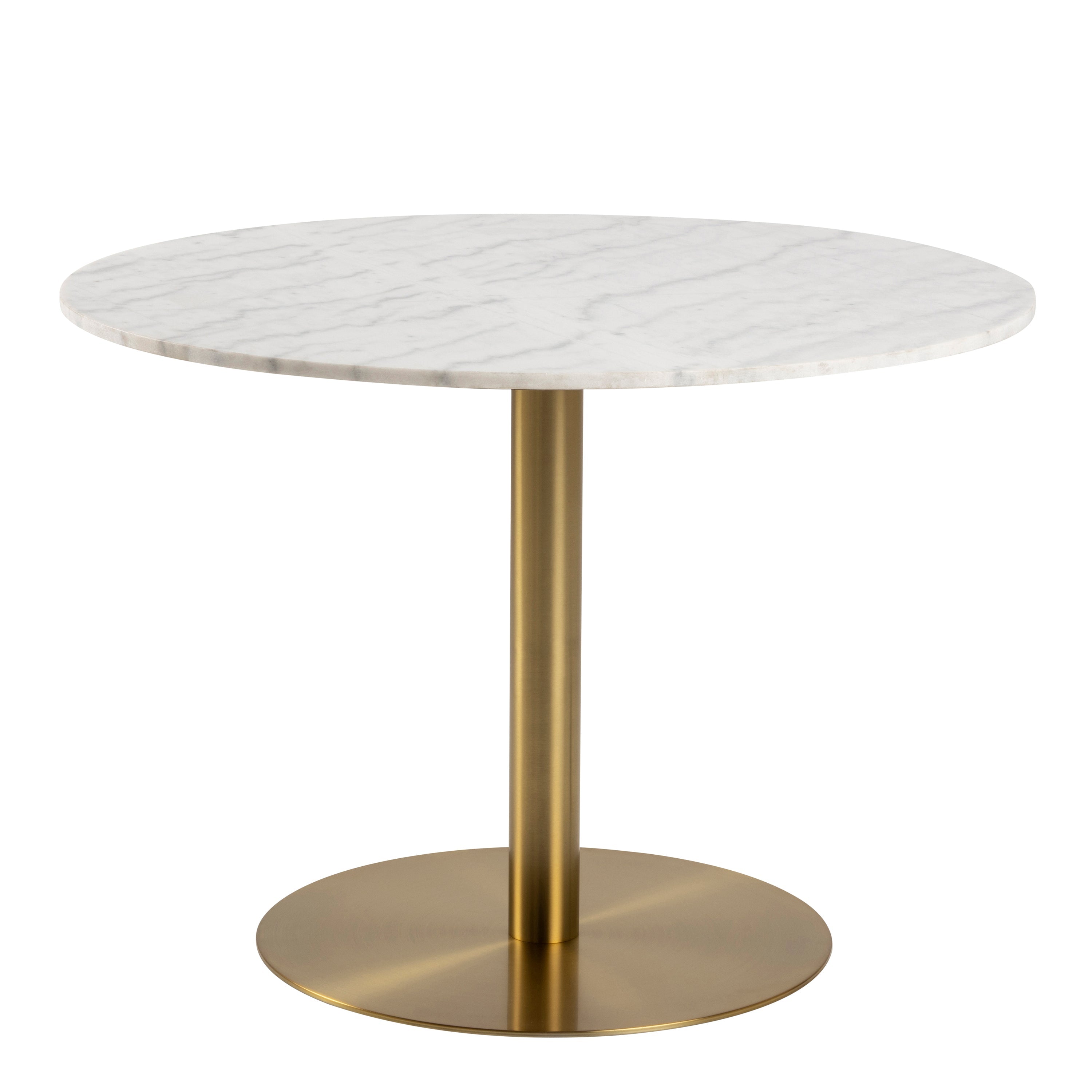 Corby Round Dining Table with White Polished Marble Top