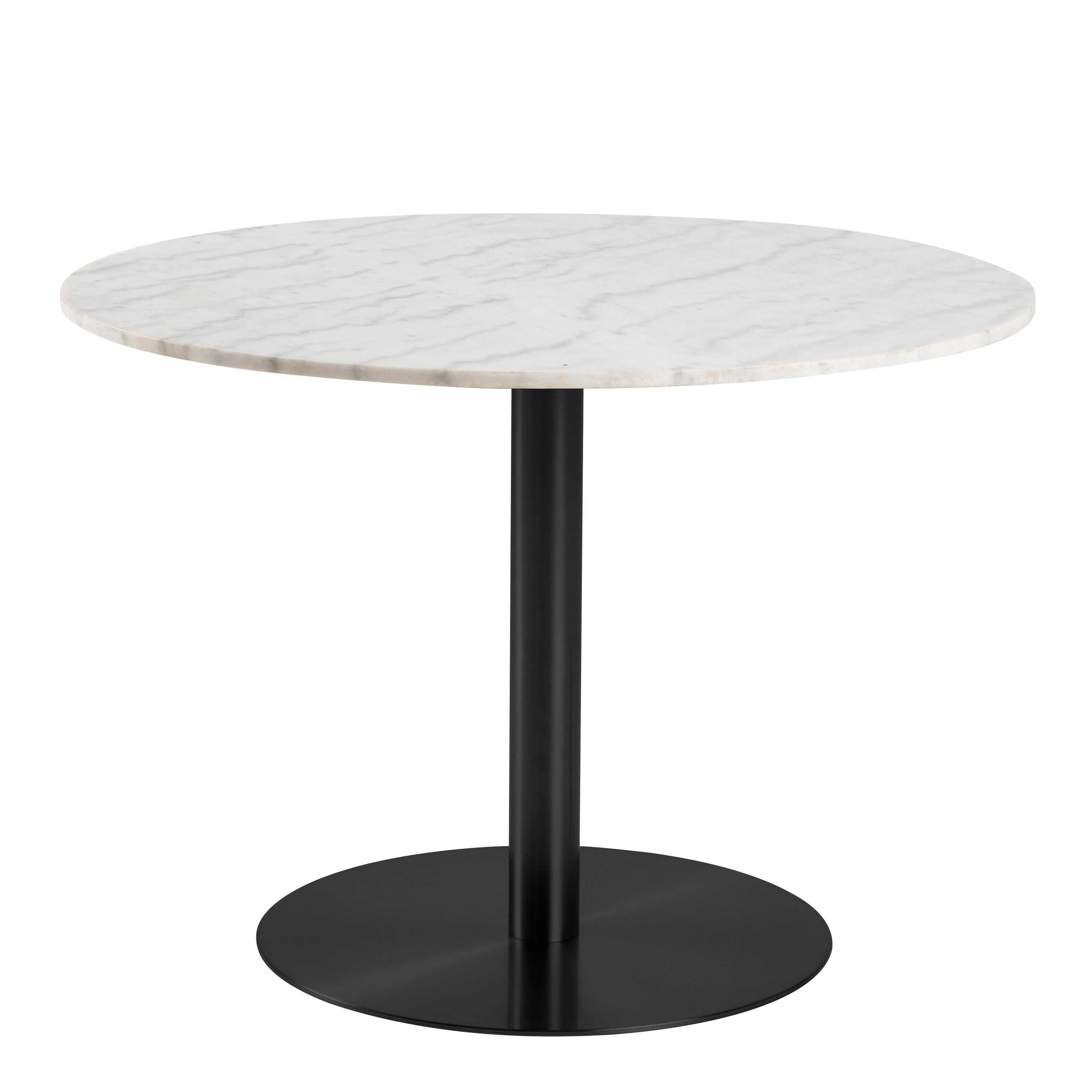 Corby Round Dining Table with White Polished Marble Top