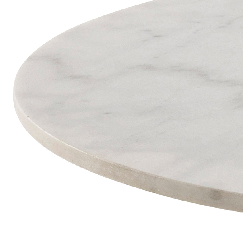 Corby Round Dining Table with White Polished Marble Top