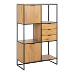 Swindon Bookcase with 2 Doors, 3 Drawers and 2 Shelves in Black
