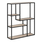 Seaford Black Metal Wall Shelf with 3 Additional Shelves