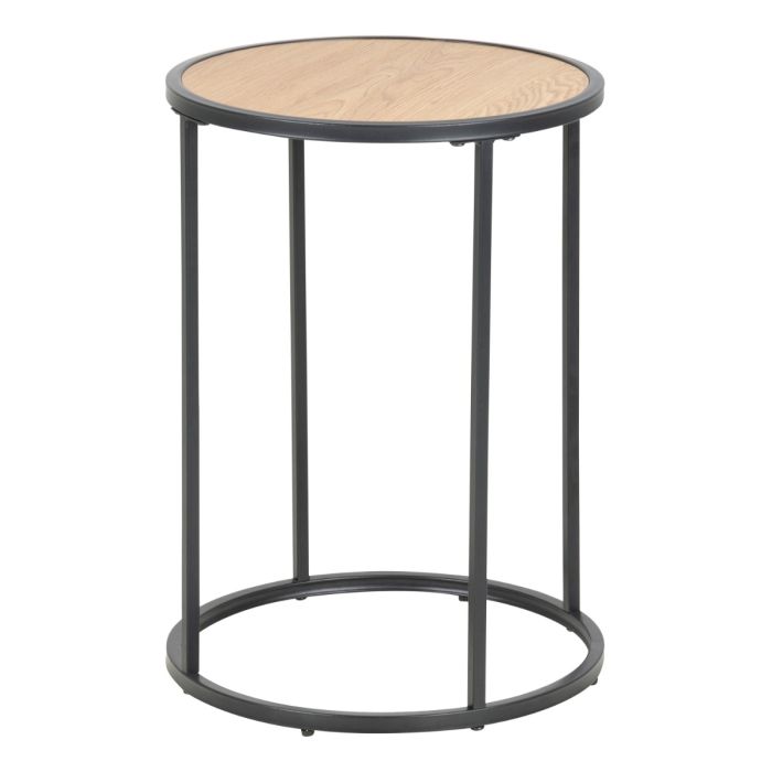 Seaford Black Metal Small Round Side Table with Top