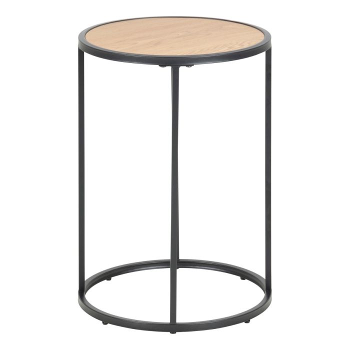 Seaford Black Metal Small Round Side Table with Top