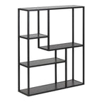 Seaford Black Metal Wall Shelf with 3 Additional Shelves