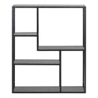 Seaford Black Metal Wall Shelf with 3 Additional Shelves