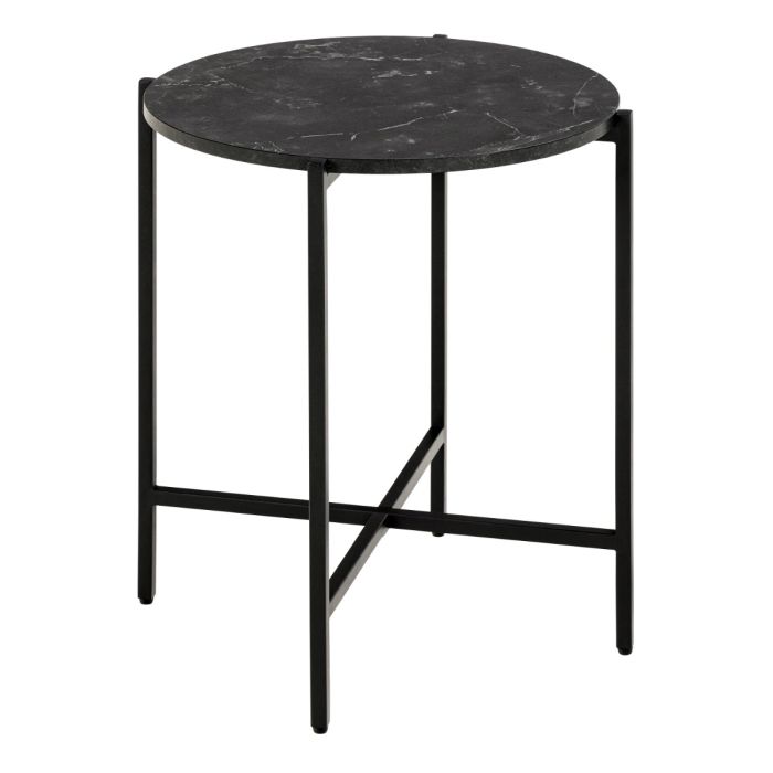 Lamoine Round Side Table in Matt Black