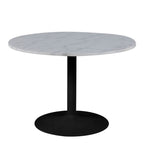 Tarifa Round Dining Table with White Polished Marble