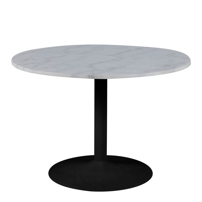 Tarifa Round Dining Table with White Polished Marble