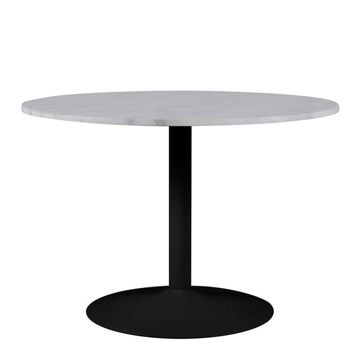 Tarifa Round Dining Table with White Polished Marble