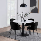 Tarifa Round Dining Table with White Polished Marble