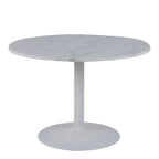 Tarifa Round Dining Table with White Polished Marble