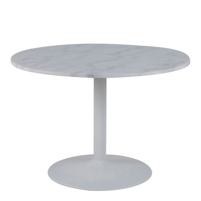 Tarifa Round Dining Table with White Polished Marble